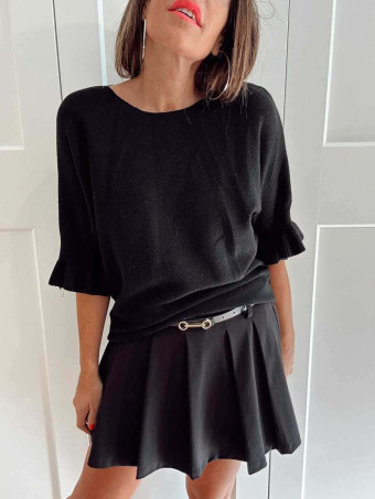 Punto Manga Ruffle TIMOESSA Negro HEVE