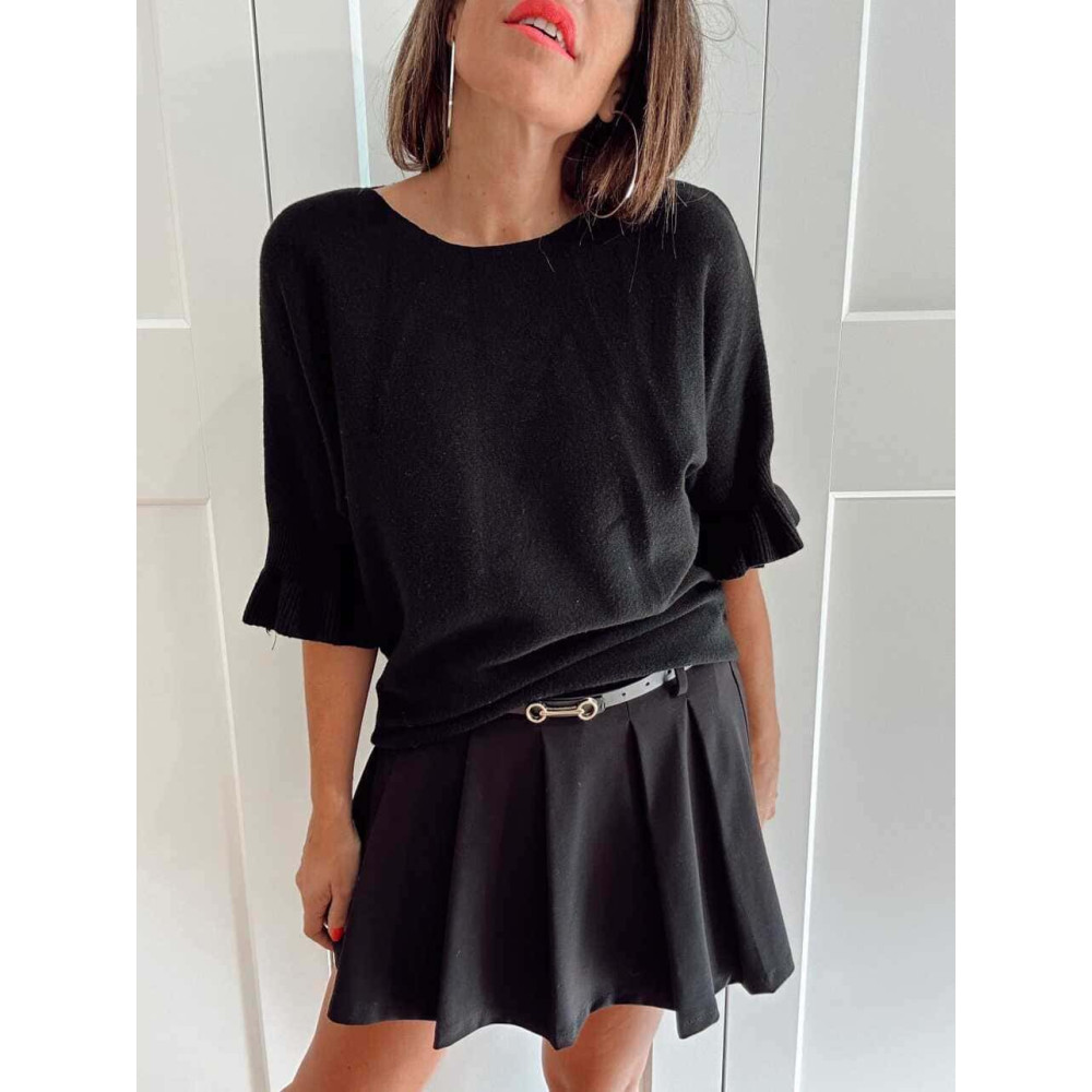 Punto Manga Ruffle TIMOESSA Negro HEVE