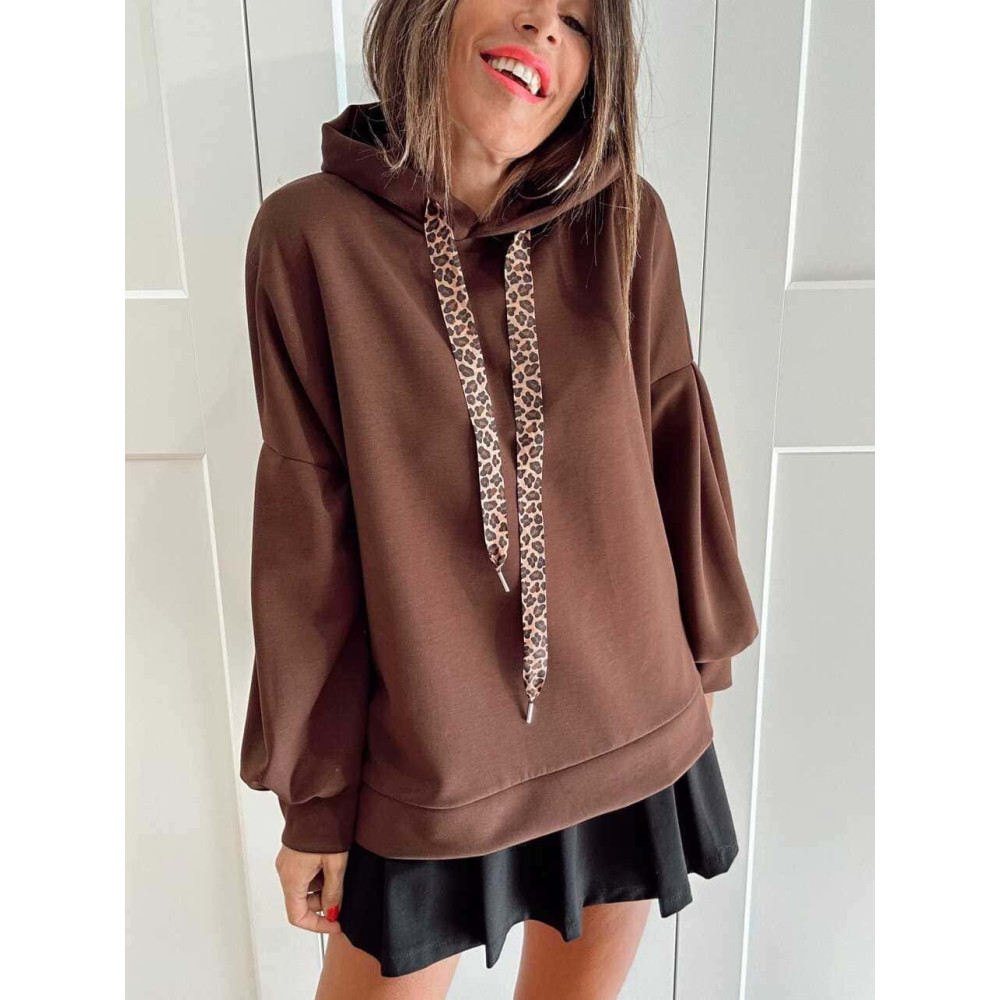 Sudadera Oversize con Capucha HONIKA Marrón HEVE