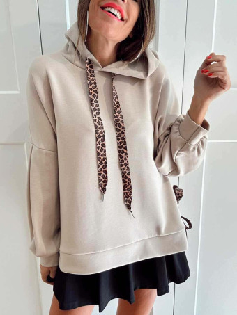 Sudadera Oversize con Capucha HONIKA Beige HEVE