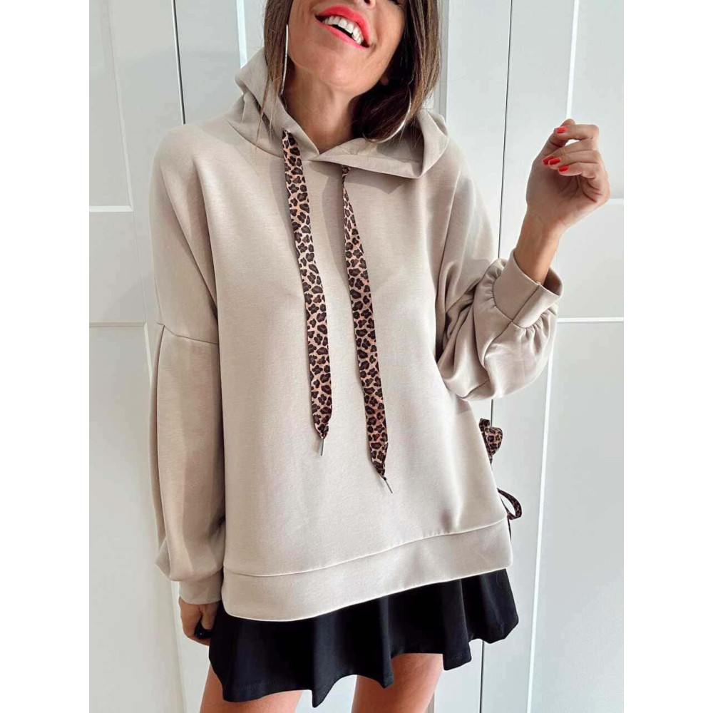 Sudadera Oversize con Capucha HONIKA Beige HEVE