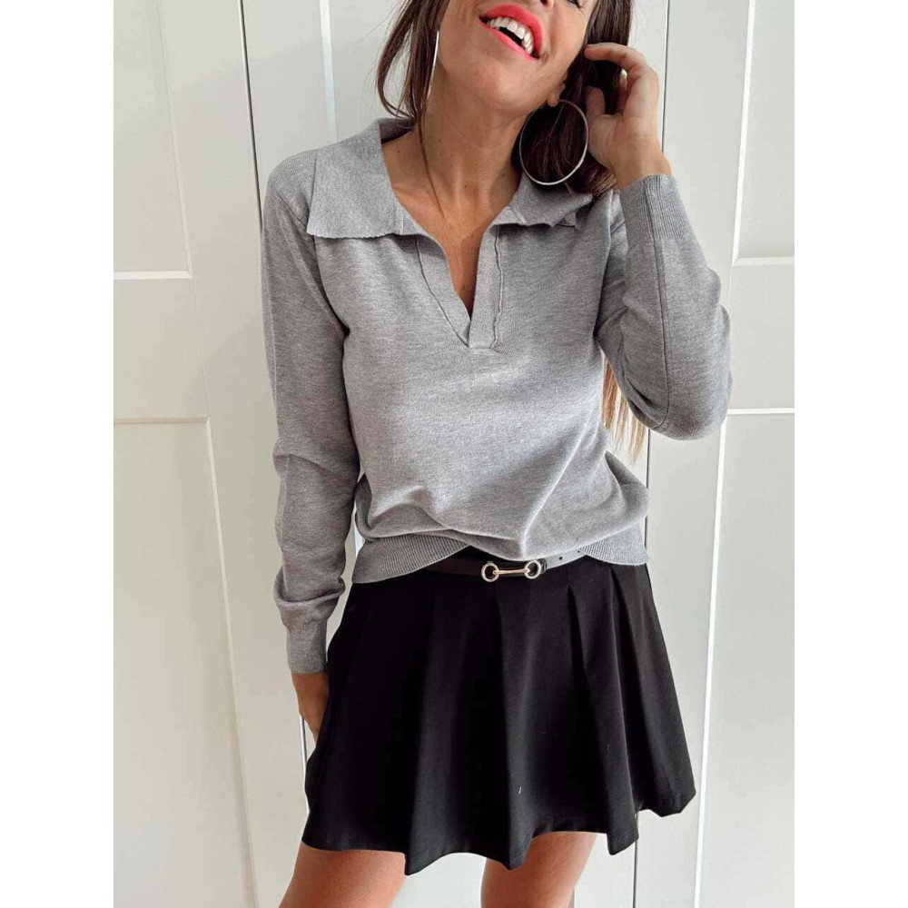 Punto Cuello Polo CLYNE Gris HEVE