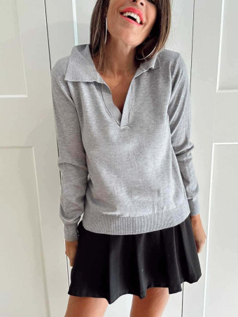 Punto Cuello Polo CLYNE Gris HEVE