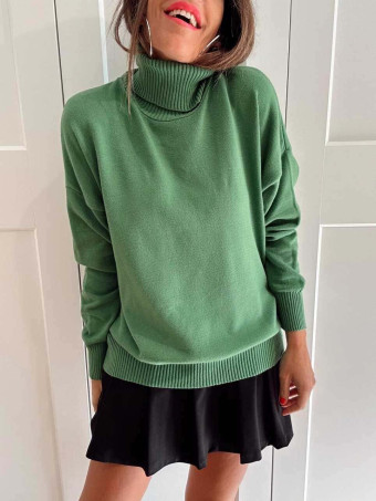 Jersey Básico Cuello Vuelto VIRELLE Verde HEVE