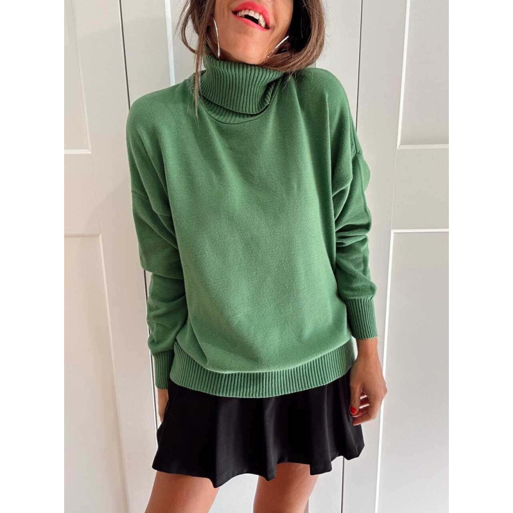 Jersey Básico Cuello Vuelto VIRELLE Verde HEVE