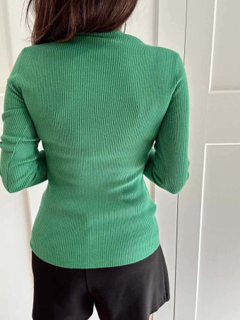 Suéter Canalé Botones GREVIAN Verde HEVE
