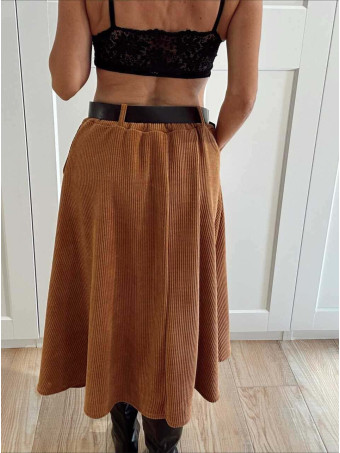 Falda Pana con Cinturón SELINOR Camel HEVE