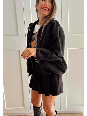 Chaqueta Efecto Ante CREWEL Negro HEVE