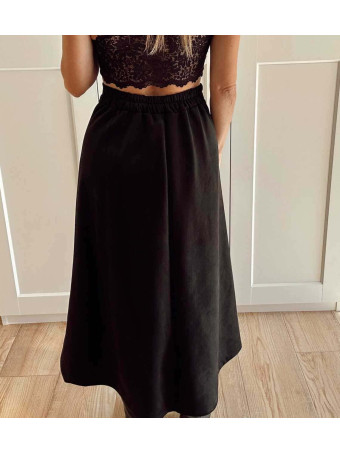 Falda Larga Efecto Ante LYZANDRA Negro HEVE