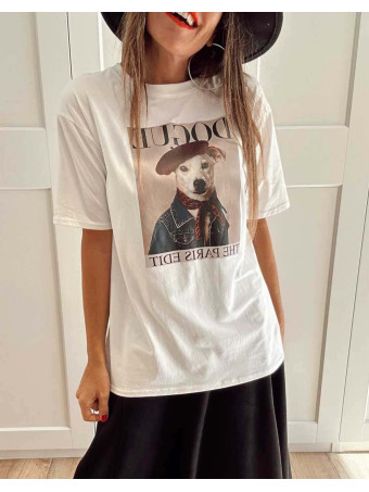 Camiseta Gráfica Vinilo PAWRISIAN COUTURE Blanco HEVE