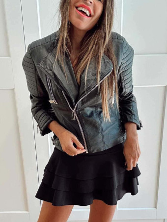 Cazadora Biker Polipiel NYTRIEL Negro - PETIT HEVE