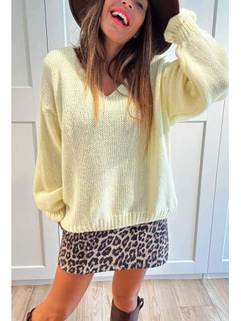 Jersey Escote Pico VINTERA Amarillo Pastel HEVE