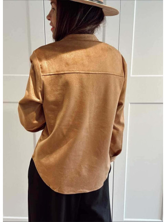 Camisa Efecto Ante ZANDREL Camel HEVE