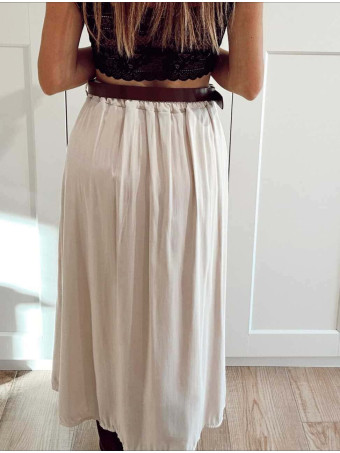 Falda Soft Touch con Cinturón MAUREZZA Beige HEVE
