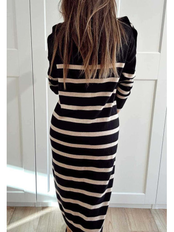 Vestido Punto Rayas TEBOW Negro HEVE