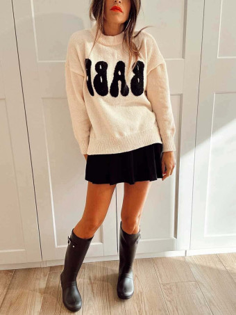 Jersey Letras Burbuja BABE Crudo HEVE