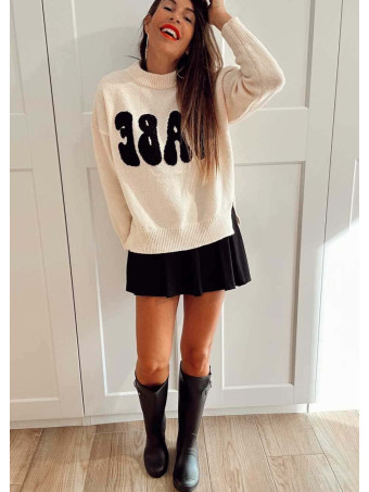 Jersey Letras Burbuja BABE Crudo HEVE