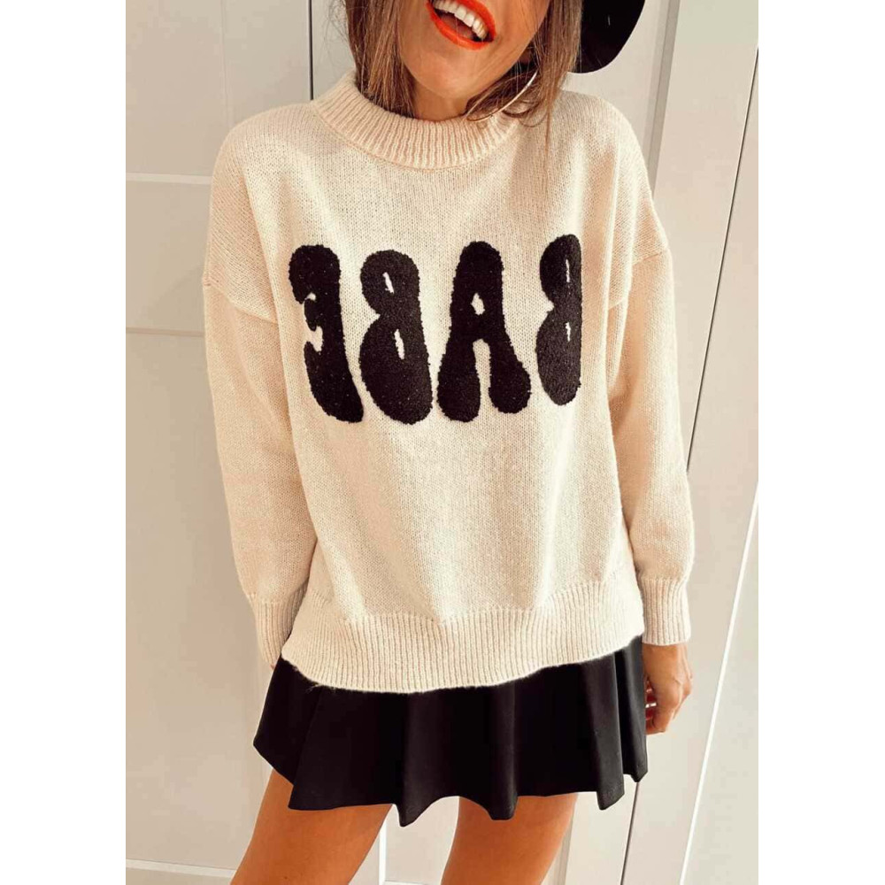 Jersey Letras Burbuja BABE Crudo HEVE