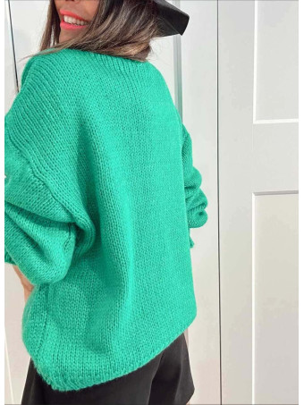 Jersey Escote Pico VINTERA Verde Peter Pan HEVE
