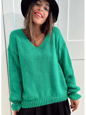 Jersey Escote Pico VINTERA Verde Peter Pan HEVE