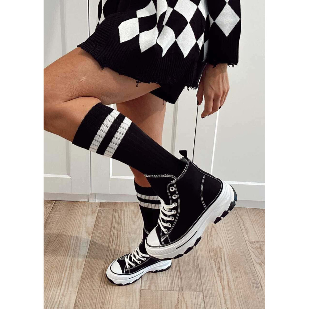 Calcetines Largos Raya Sporty KINETIK Negro HEVE