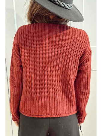 Chaqueta Punto Maxi-Botones AUBELINE Burdeos HEVE