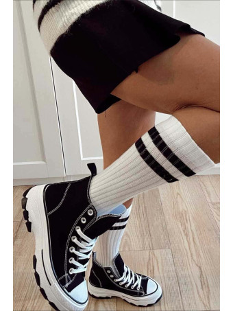 Calcetines Largos Raya Sporty KINETIK Blanco HEVE