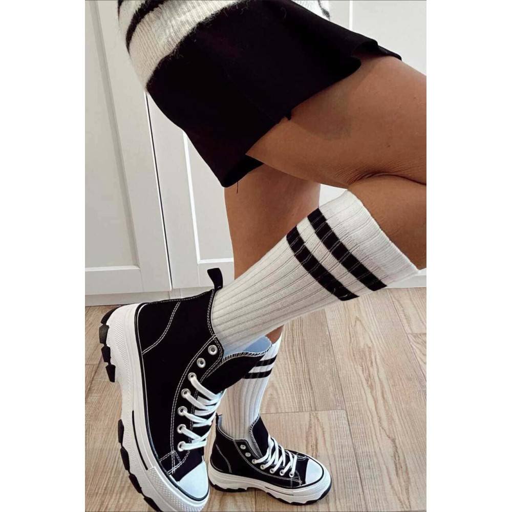 Calcetines Largos Raya Sporty KINETIK Blanco HEVE