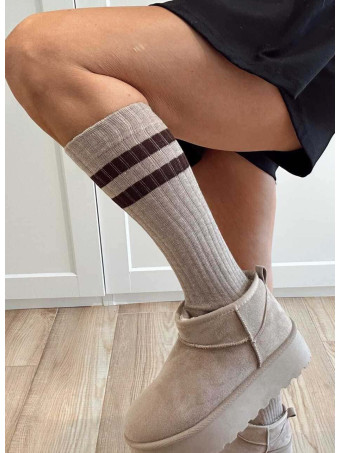 Calcetines Largos Raya Sporty KINETIK Taupe