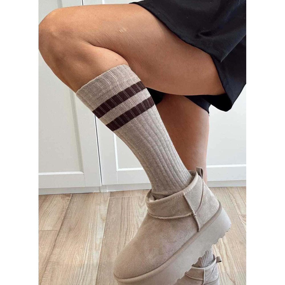Calcetines Largos Raya Sporty KINETIK Taupe