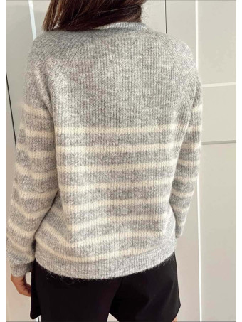 Jersey Rayas Botones Joya SELJAINE Gris HEVE