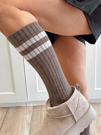 Calcetines Largos Raya Sporty KINETIK Marrón HEVE