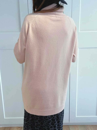 Jersey Largo Cuello Vuelto MORYEL Rosa  HEVE