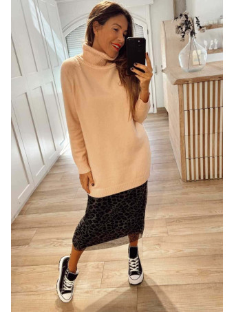 Jersey Largo Cuello Vuelto MORYEL Rosa  HEVE
