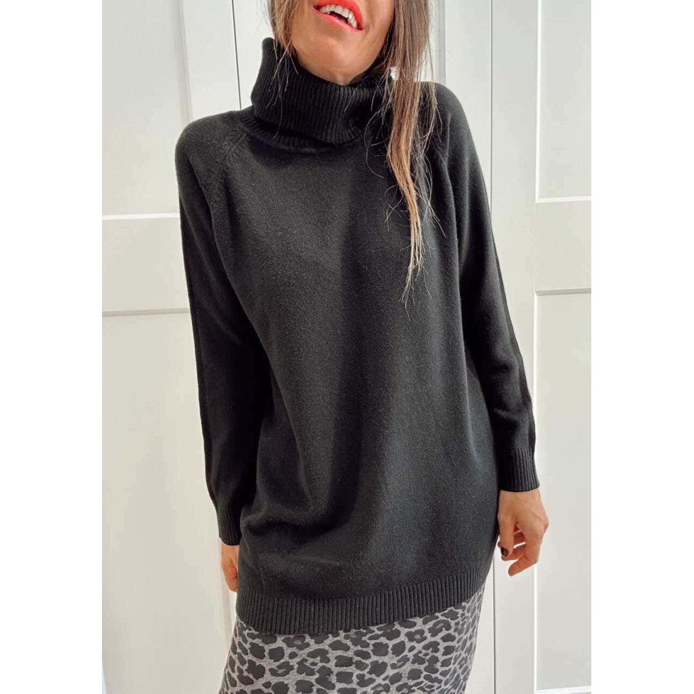 Jersey Largo Cuello Vuelto MORYEL Negro HEVE