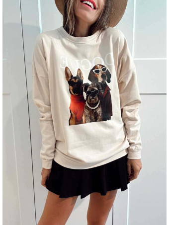 Sudadera Algodón DOGUE TEAM Beige HEVE