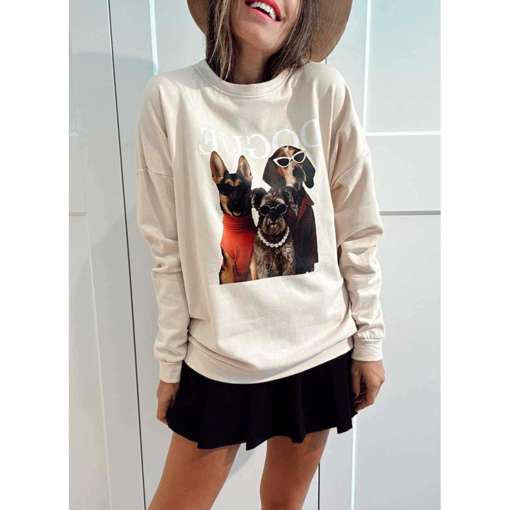 Sudadera Algodón DOGUE TEAM Beige HEVE Sudadera Algodón DOGUE TEAM Beige HEVE