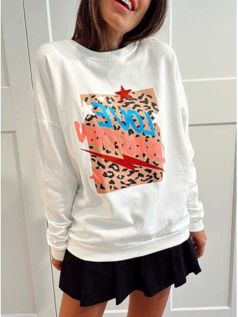 Sudadera Algodón LOVE LEVOLUTION Blanco HEVE