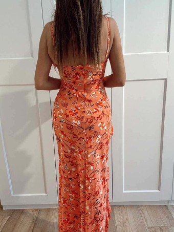 Vestido Estampado Volantes CALANDRA Coral HEVE