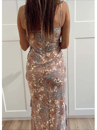 Vestido Estampado Volantes CALANDRA Taupe HEVE