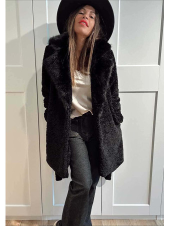 Jeans Wide Leg Maxi-Dobladillo MARLOVA Negro HEVE