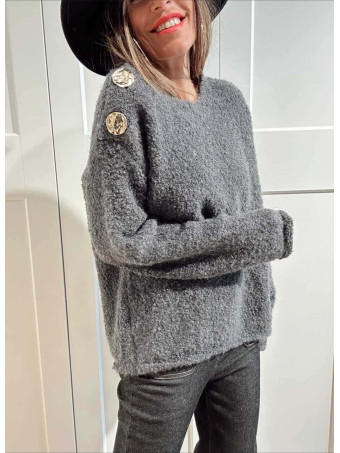 Punto Rizo Botones ROBINE Gris Marengo HEVE