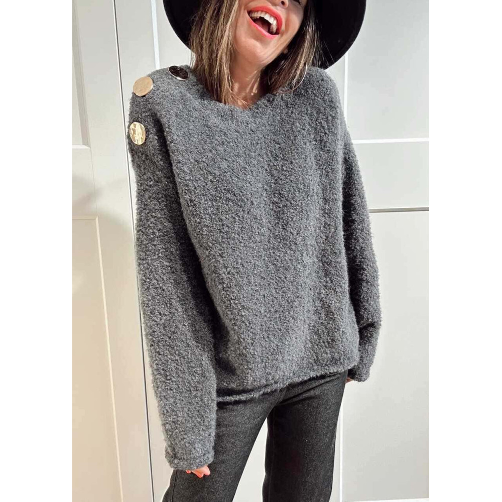 Punto Rizo Botones ROBINE Gris Marengo HEVE