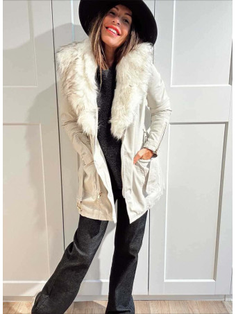 Trench Efecto Piel Forrada MELOCHE Beige HEVE