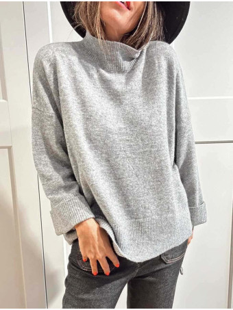 Punto Oversize Manga con Vuelta LUNVER Gris Medio HEVE
