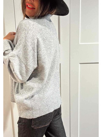 Punto Oversize Manga con Vuelta LUNVER Gris Medio HEVE