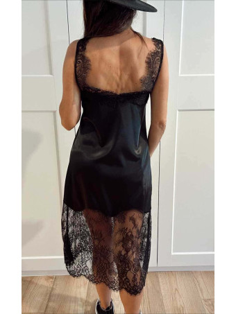 Vestido Lencero Encaje BRUMAIRE Negro HEVE