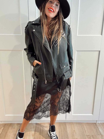 Vestido Lencero Encaje BRUMAIRE Negro HEVE