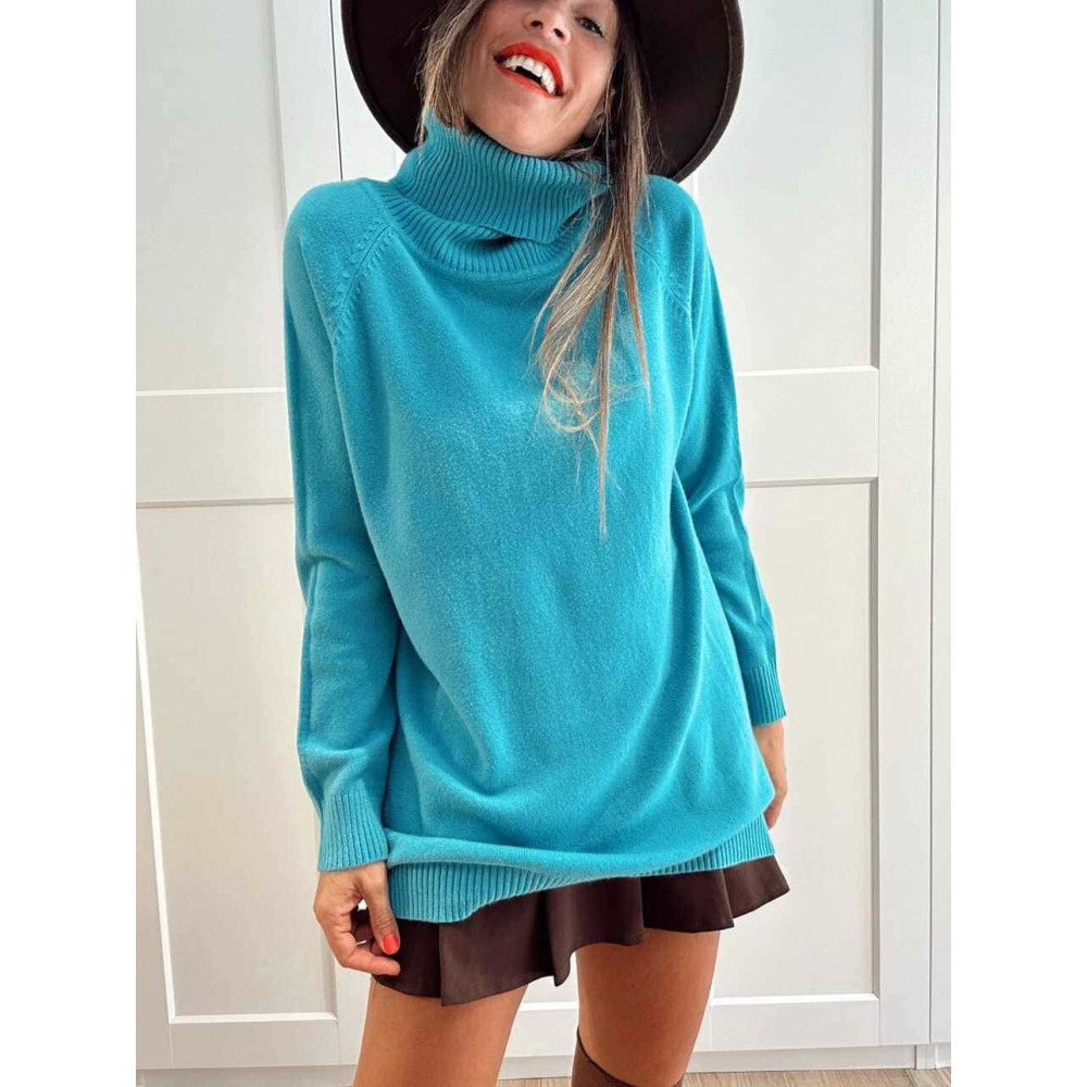 Jersey Largo Cuello Vuelto MORYEL Azul Capri HEVE