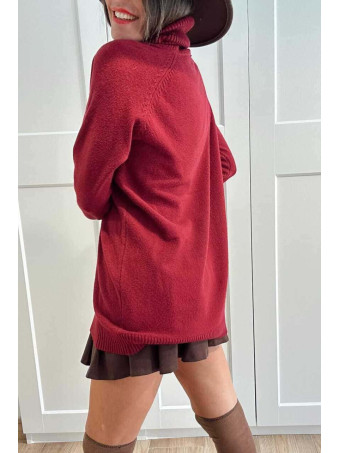 Jersey Largo Cuello Vuelto MORYEL Burdeos HEVE